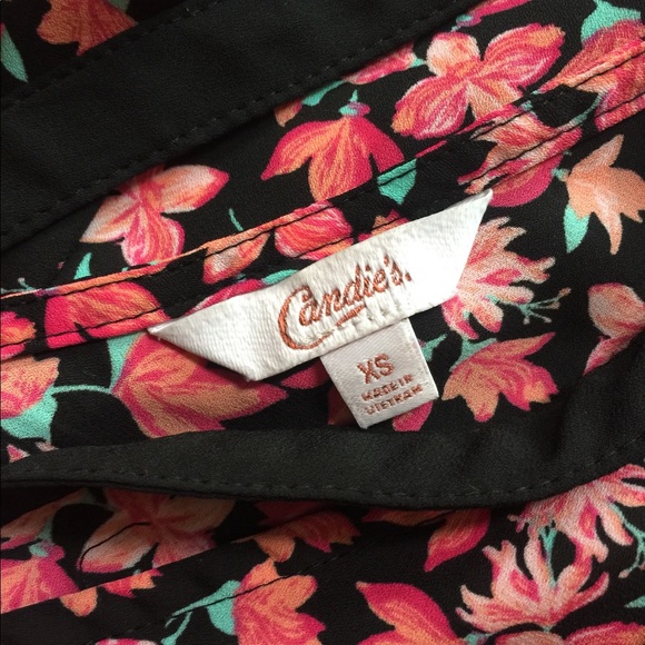 Candies Floral Sleeveless Top Extra Small - Picture 6 of 7